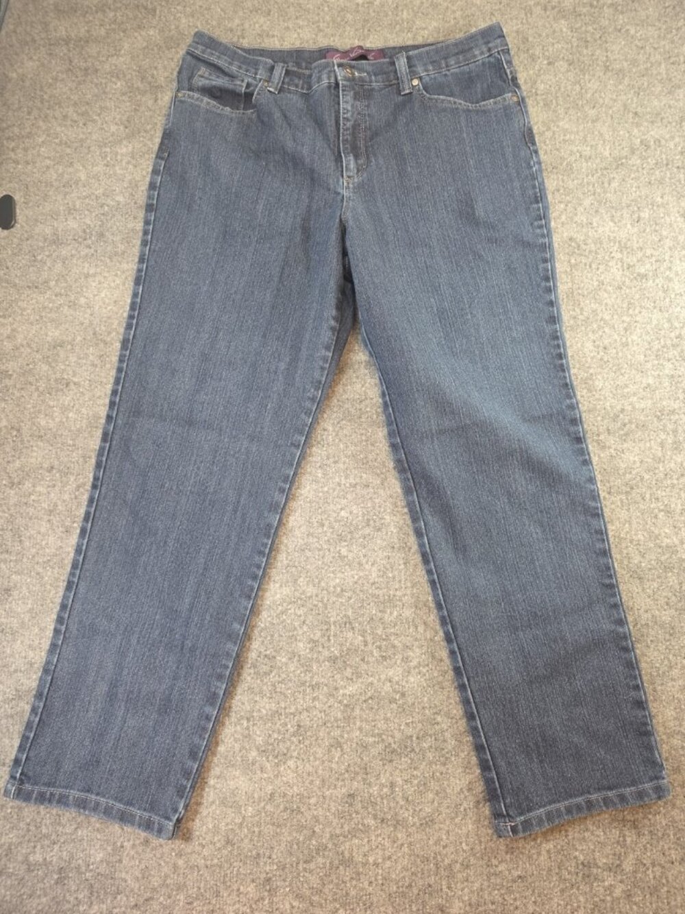 GLORIA VANDERBILT AMANDA Fit Stretch Spandex Sz 14 Short Dark Denim Good Cond
